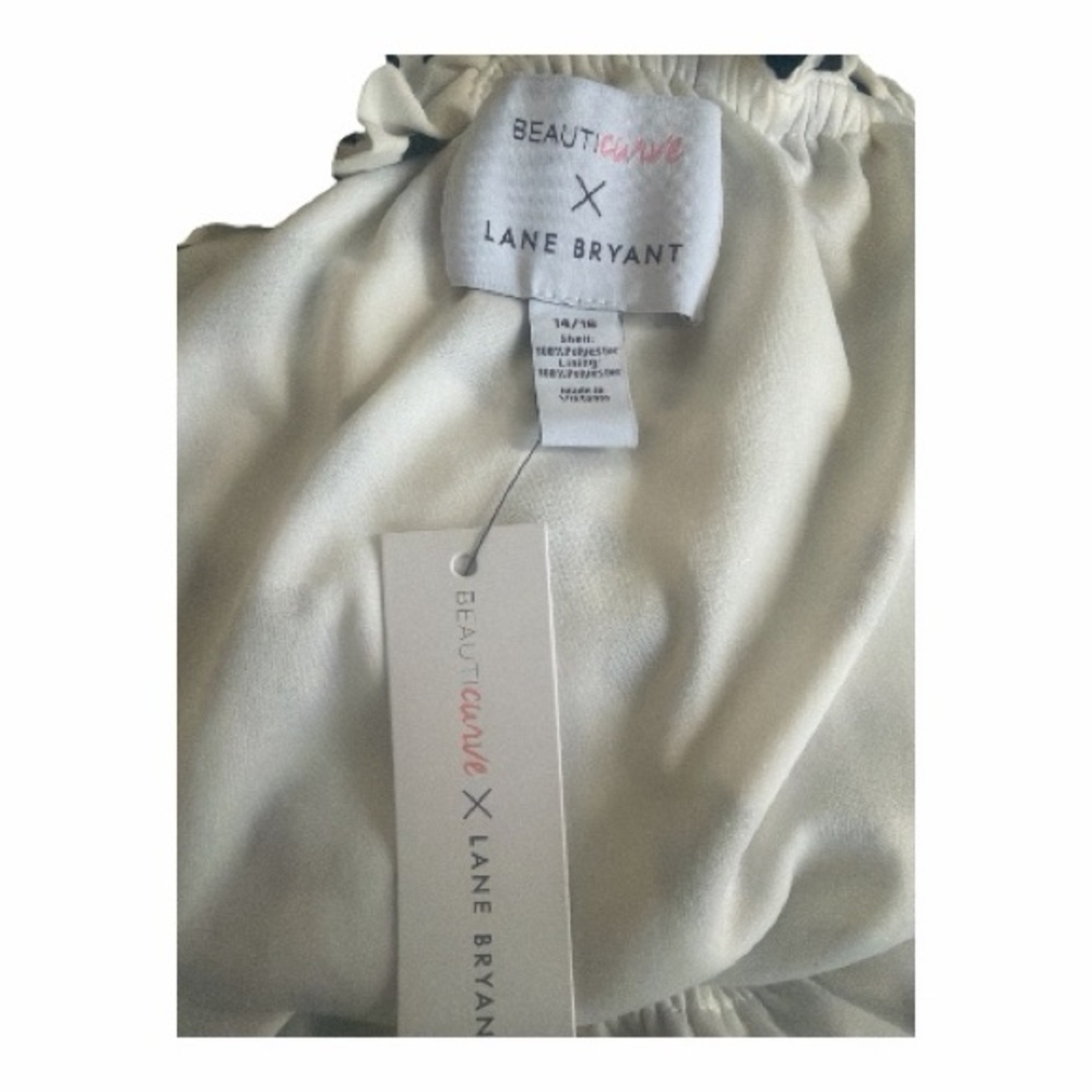 Lane Bryant Beauticurve White/Black Printed Ruffle Maxi Dress Women’s Size 14/16 - Picture 6 of 6